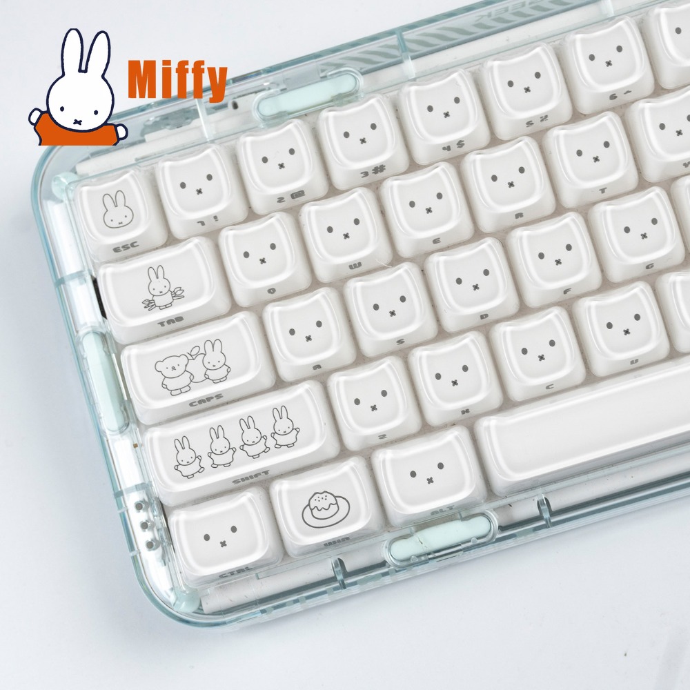 Gaming Accessories Aesthetic - Kawaii Miffy Keycaps 귀여운 토끼 키