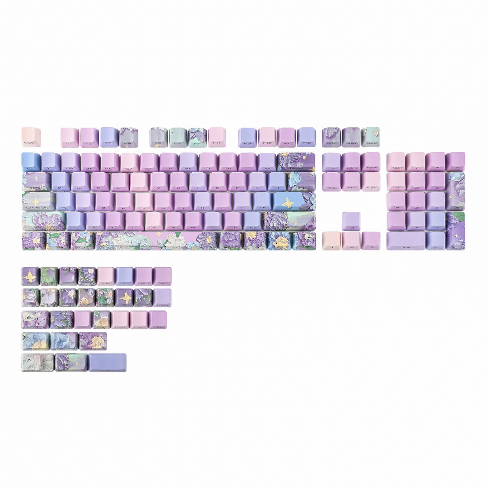 Gaming Accessories Aesthetic - KiiBOOM 바이올렛 키캡 세트, 133개 키,