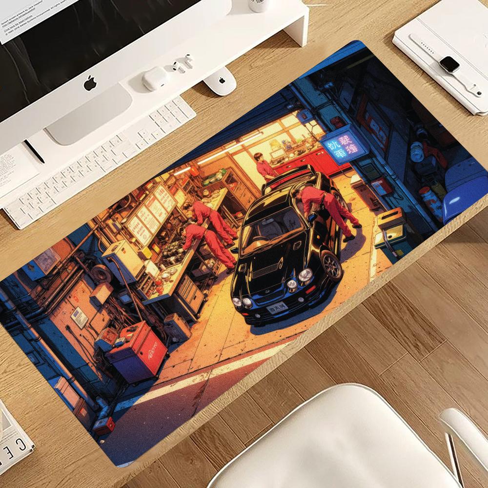 Gaming Accessories Shop - 레트로 수리점 레이싱카 마우스패드 PC 게임용