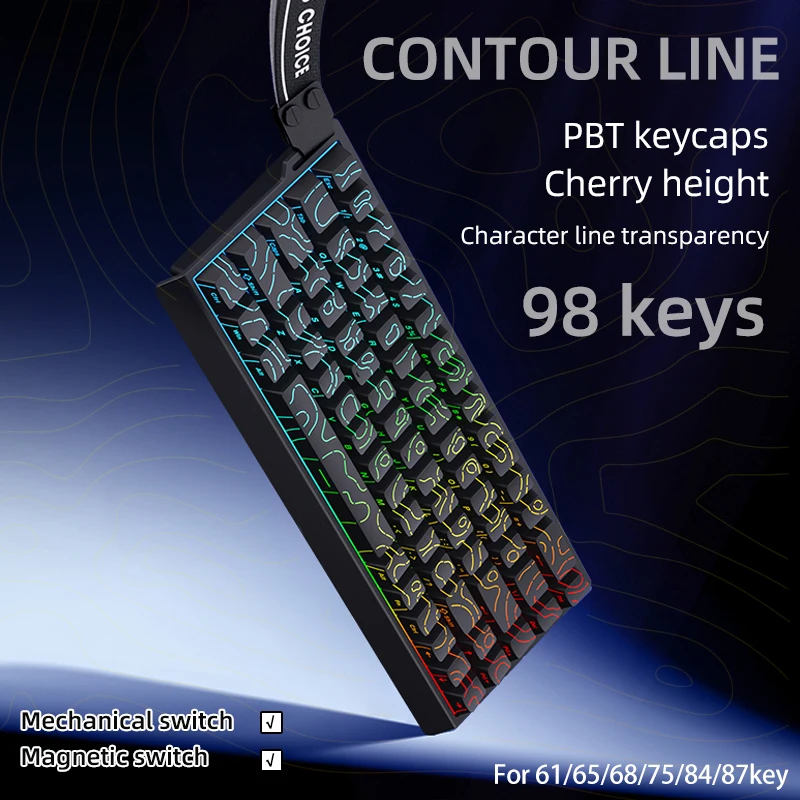 컨투어 KM98 PBT 키캡 - Attack Shark - Gaming Accessories Aesthetic 리뷰 및 가격