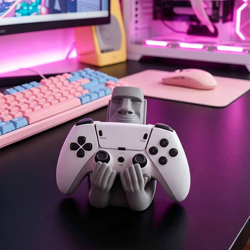 재미있는 모아이 스톤 레진 게임패드 홀더 이스터 아일랜 - Gaming Accessories For Room 리뷰 및 가격