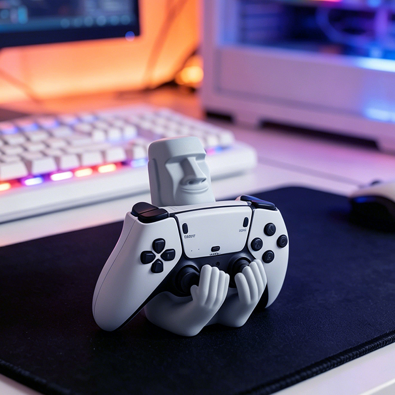 재미있는 모아이 스톤 레진 게임패드 홀더 이스터 아일랜 - Gaming Accessories For Room 리뷰 및 가격